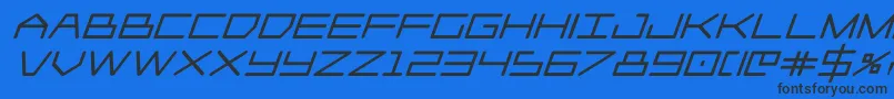 Player1upblackital Font – Black Fonts on Blue Background