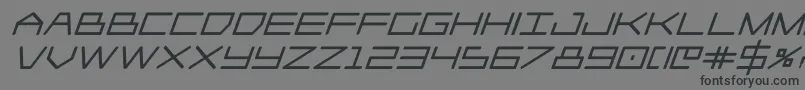 フォントPlayer1upblackital – 黒い文字の灰色の背景