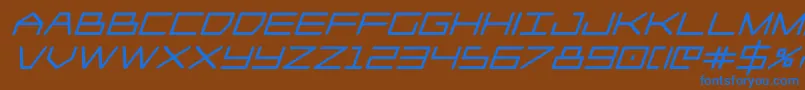 Player1upblackital Font – Blue Fonts on Brown Background