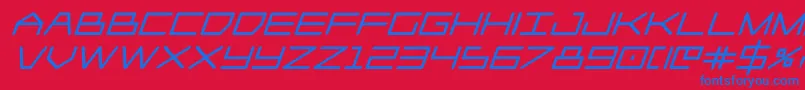 Player1upblackital Font – Blue Fonts on Red Background