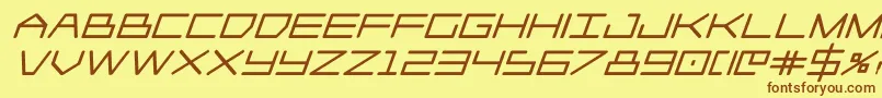 Player1upblackital Font – Brown Fonts on Yellow Background