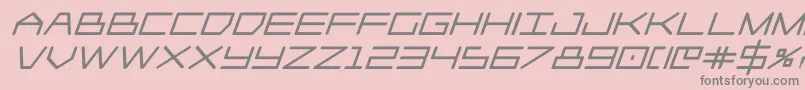 フォントPlayer1upblackital – ピンクの背景に灰色の文字