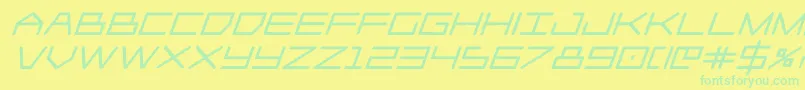 Player1upblackital Font – Green Fonts on Yellow Background