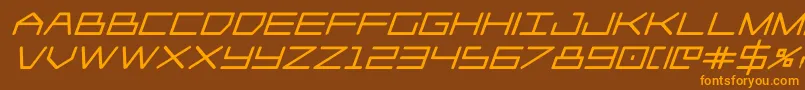 Player1upblackital Font – Orange Fonts on Brown Background