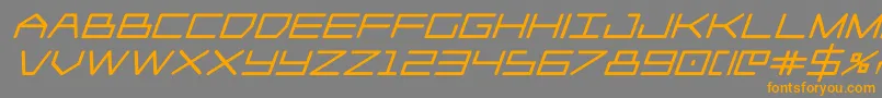Player1upblackital-Schriftart – Orangefarbene Schriften auf grauem Hintergrund