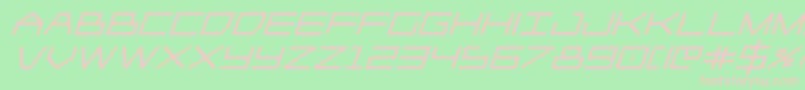Player1upblackital-fontti – vaaleanpunaiset fontit vihreällä taustalla