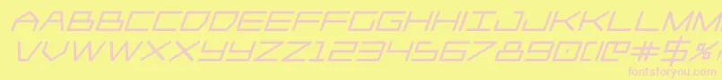 Player1upblackital Font – Pink Fonts on Yellow Background