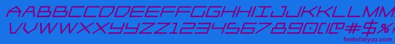 Шрифт Player1upblackital – фиолетовые шрифты на синем фоне