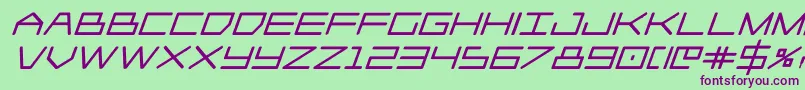 フォントPlayer1upblackital – 緑の背景に紫のフォント