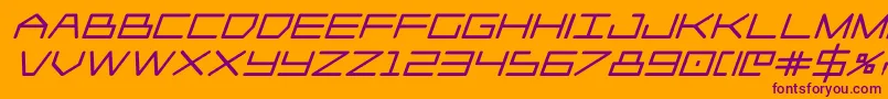 Player1upblackital Font – Purple Fonts on Orange Background