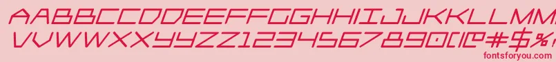 Czcionka Player1upblackital – czerwone czcionki na różowym tle