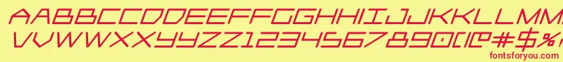 Player1upblackital Font – Red Fonts on Yellow Background