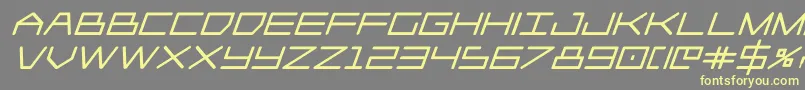 Player1upblackital Font – Yellow Fonts on Gray Background