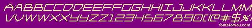 Player1upblackital Font – Yellow Fonts on Purple Background