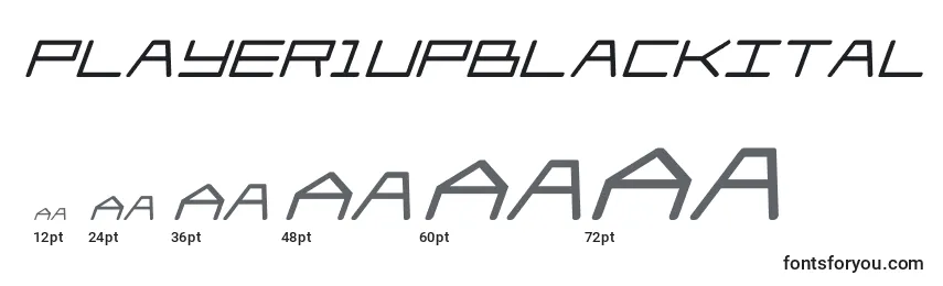 Размеры шрифта Player1upblackital