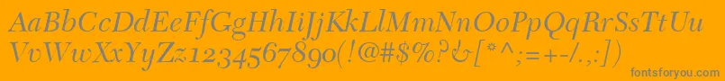 NewCaledoniaItalicOldStyleFigures Font – Gray Fonts on Orange Background