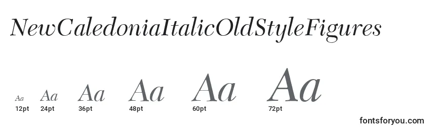 Größen der Schriftart NewCaledoniaItalicOldStyleFigures