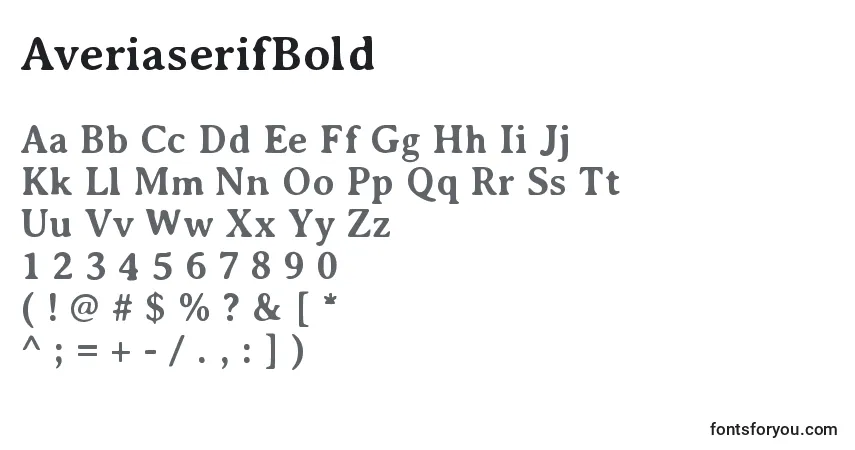 Schriftart AveriaserifBold – Alphabet, Zahlen, spezielle Symbole
