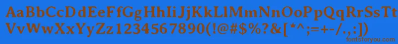 AveriaserifBold Font – Brown Fonts on Blue Background