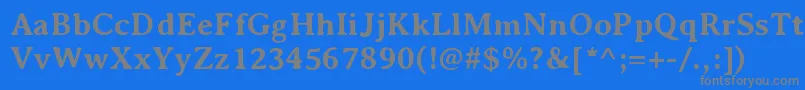 AveriaserifBold-Schriftart – Graue Schriften auf blauem Hintergrund