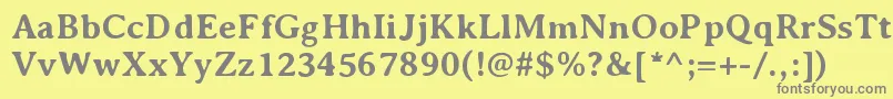 フォントAveriaserifBold – 黄色の背景に灰色の文字