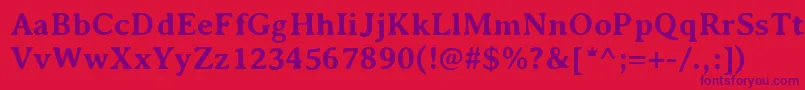 AveriaserifBold-Schriftart – Violette Schriften auf rotem Hintergrund