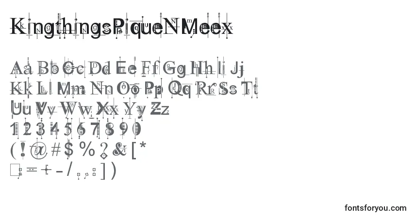 A fonte KingthingsPiqueNMeex – alfabeto, números, caracteres especiais