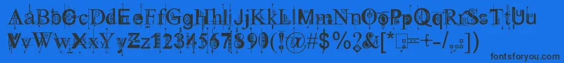 KingthingsPiqueNMeex Font – Black Fonts on Blue Background