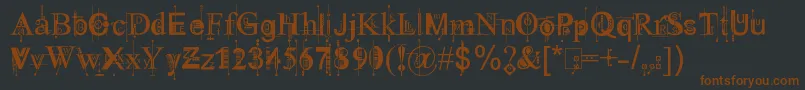Czcionka KingthingsPiqueNMeex – brązowe czcionki na czarnym tle
