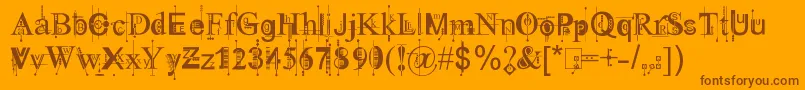 Weitere Informationen zur KingthingsPiqueNMeex-Schriftart KingthingsPiqueNMeex-Schriftart – Braune Schriften auf orangefarbenem Hintergrund