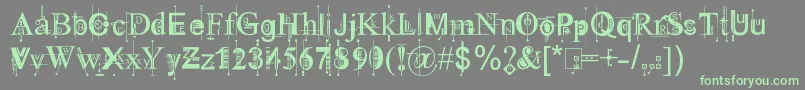 KingthingsPiqueNMeex Font – Green Fonts on Gray Background