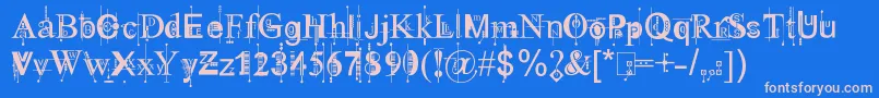 KingthingsPiqueNMeex Font – Pink Fonts on Blue Background