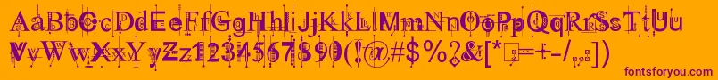 KingthingsPiqueNMeex Font – Purple Fonts on Orange Background