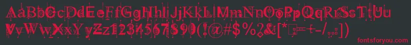 KingthingsPiqueNMeex Font – Red Fonts on Black Background