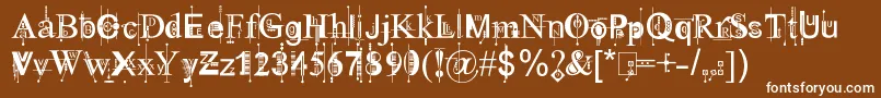 More about KingthingsPiqueNMeex Font KingthingsPiqueNMeex Font – White Fonts on Brown Background