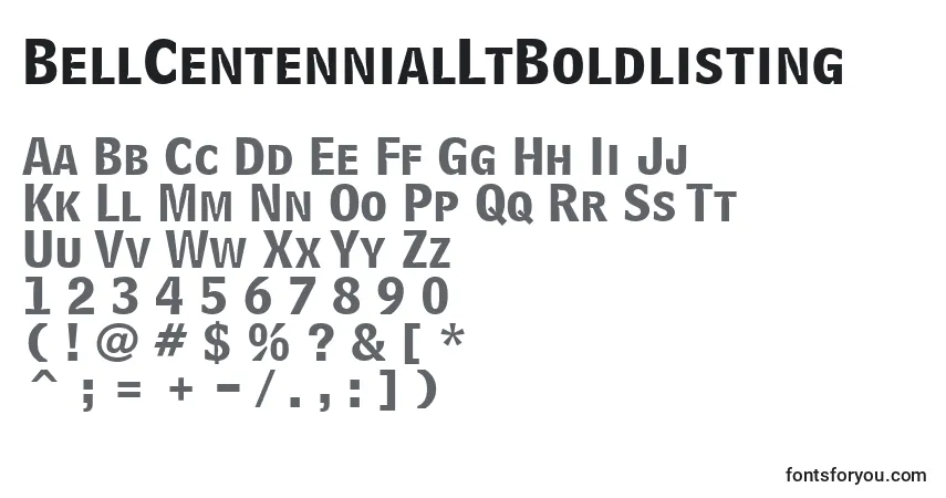 BellCentennialLtBoldlisting-fontti – aakkoset, numerot, erikoismerkit