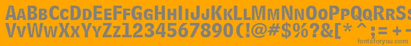 BellCentennialLtBoldlisting-Schriftart – Graue Schriften auf orangefarbenem Hintergrund