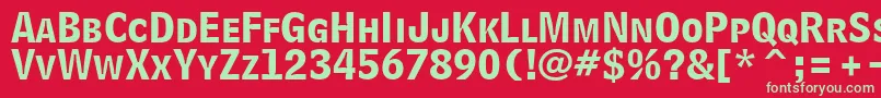 フォントBellCentennialLtBoldlisting – 赤い背景に緑の文字