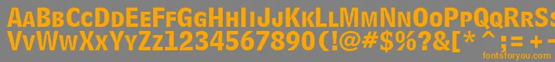 フォントBellCentennialLtBoldlisting – オレンジの文字は灰色の背景にあります。