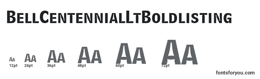 BellCentennialLtBoldlisting Font Sizes