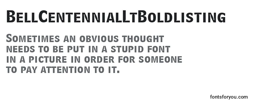 Review of the BellCentennialLtBoldlisting Font