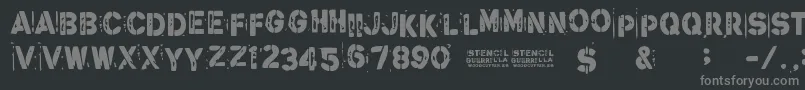 StencilGuerrilla Font – Gray Fonts on Black Background