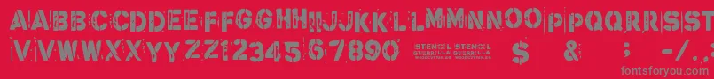 StencilGuerrilla Font – Gray Fonts on Red Background