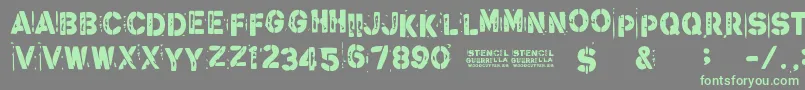 StencilGuerrilla Font – Green Fonts on Gray Background