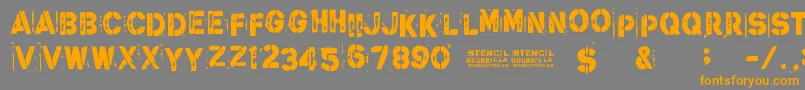 StencilGuerrilla Font – Orange Fonts on Gray Background