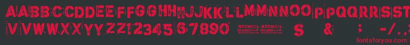 StencilGuerrilla Font – Red Fonts on Black Background