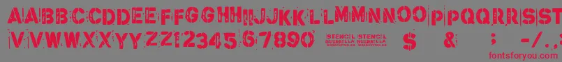 StencilGuerrilla Font – Red Fonts on Gray Background