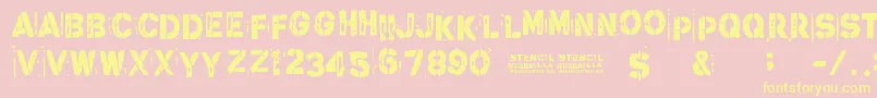 StencilGuerrilla Font – Yellow Fonts on Pink Background