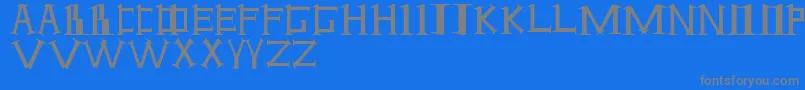 フォントAntioch ffy – 青い背景に灰色の文字