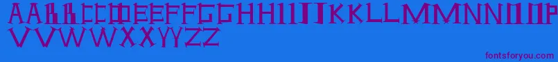 Antioch ffy-Schriftart – Violette Schriften auf blauem Hintergrund